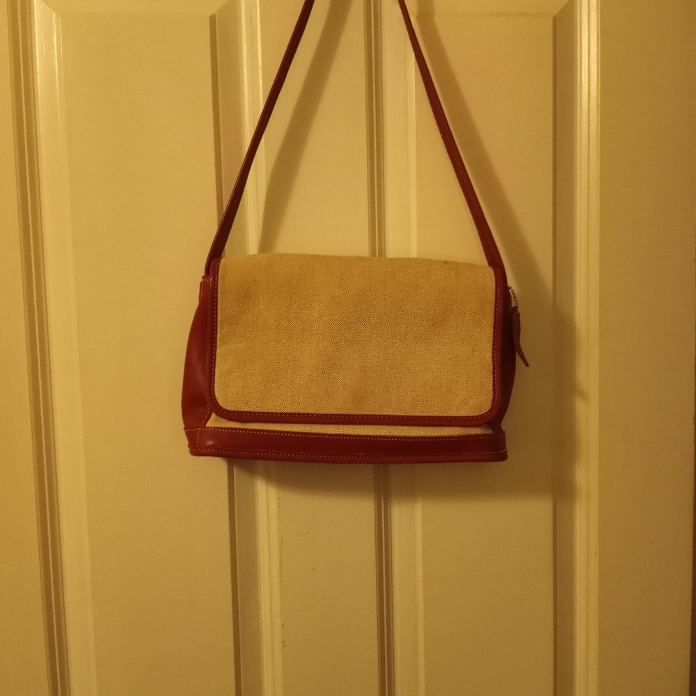 Coach canvas /leather flap shoulder bag